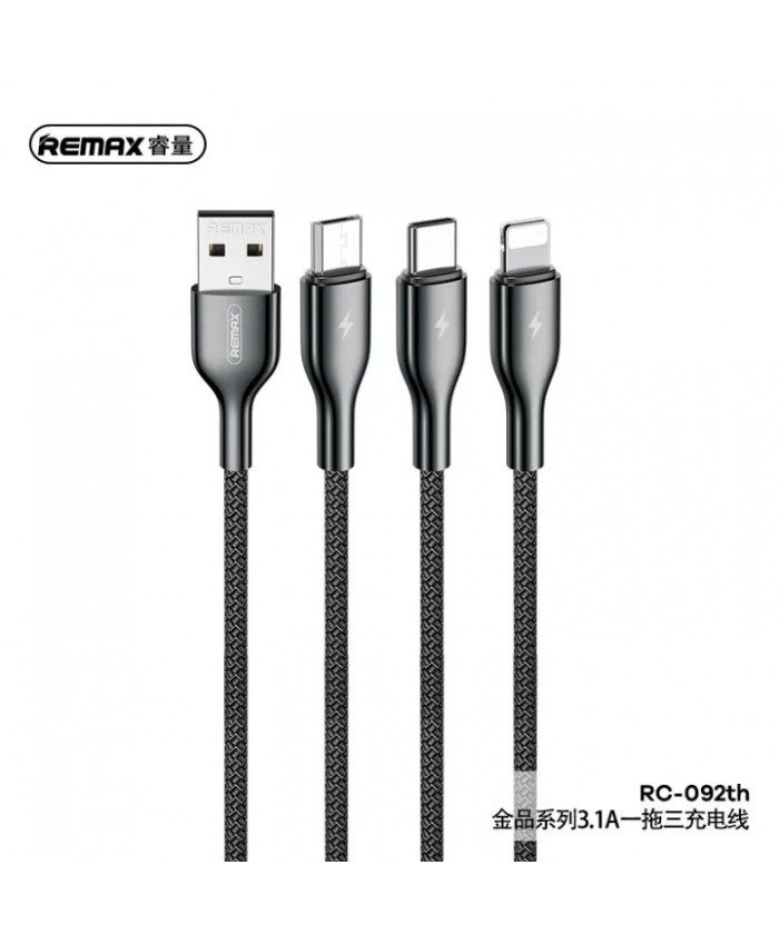 Remax Kingpin Series RC-092th Lightning Charging & Data Cable  Aluminum Alloy 3.1A 1.2M